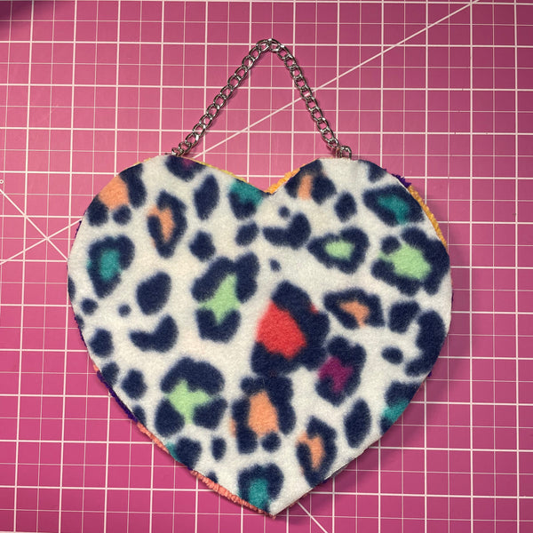 Mini Leopard Heart Wall Rug